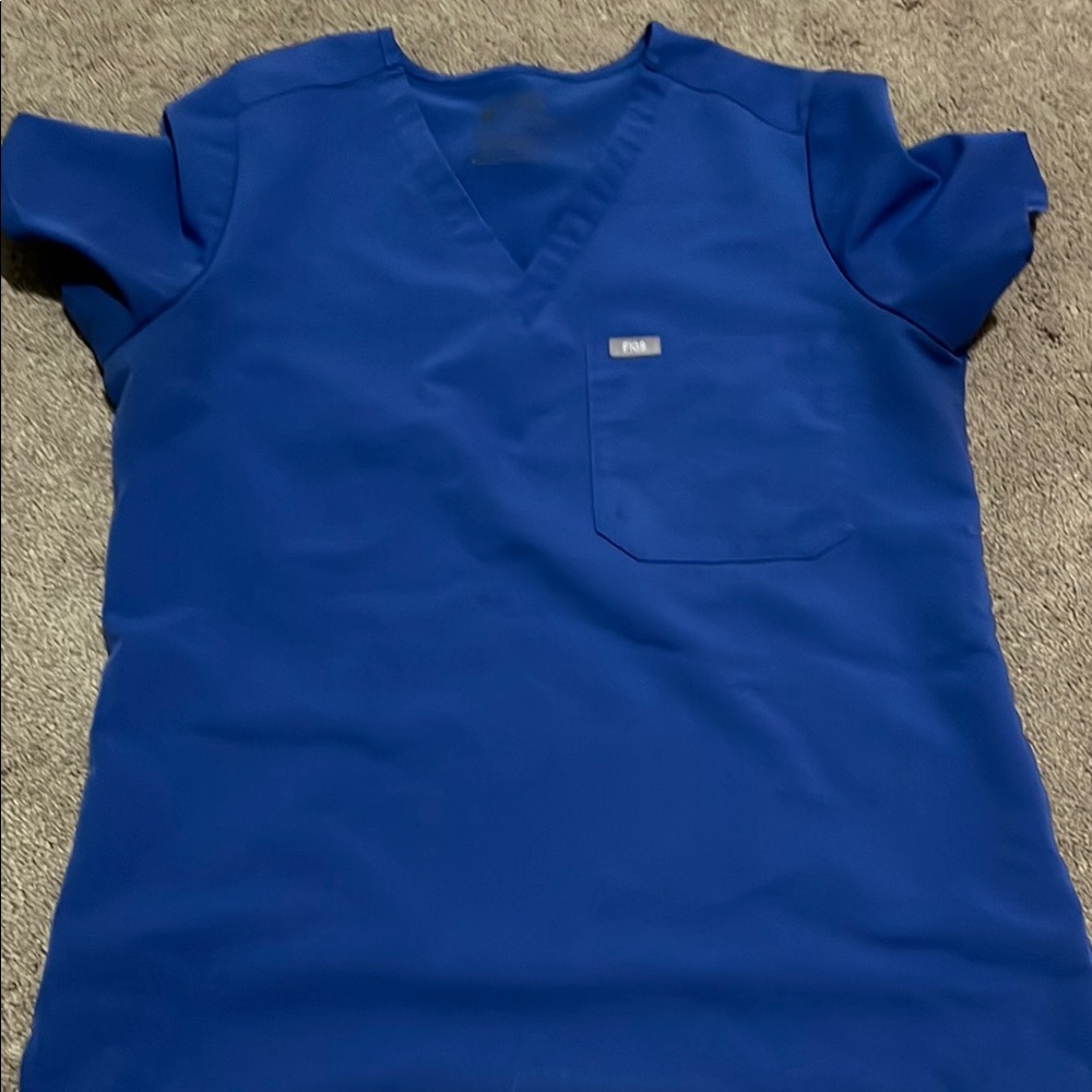 Figs Blue Scrub Top